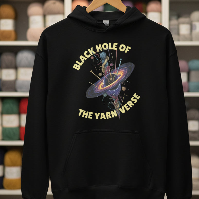 Black Hole of the Yarniverse Hoodie Black / S