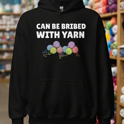Bribed With Yarn Hoodie Black / S