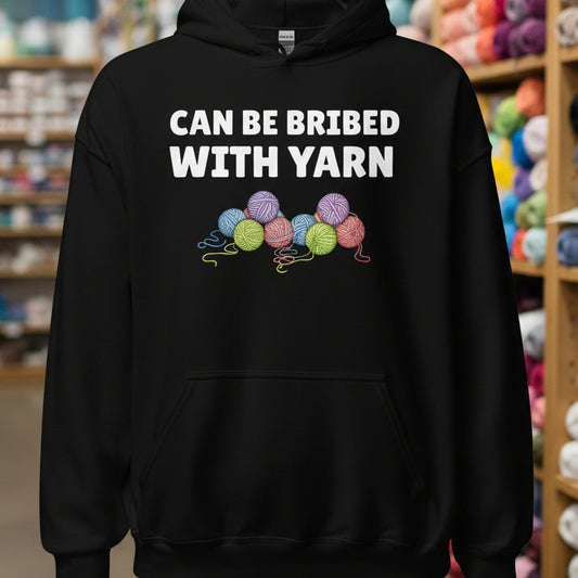 Bribed With Yarn Hoodie Black / S