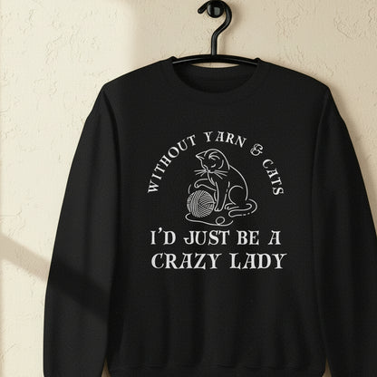 Cats & Yarn Sweatshirt Black / S