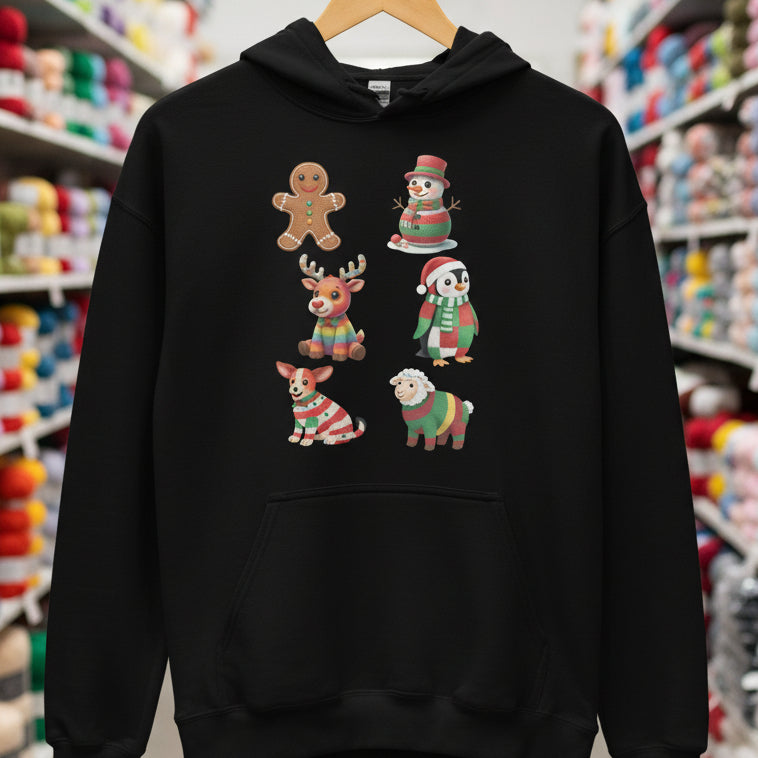 Christmas Knit Hoodie Black / S