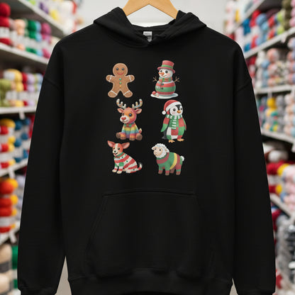Christmas Knit Hoodie Black / S