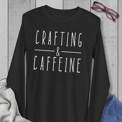 Crafting & Caffeine Long Sleeve Tee Black / S