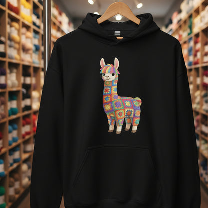 Crochet Alpaca Hoodie Black / S