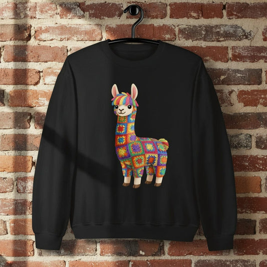 Crochet Alpaca Sweatshirt Black / S