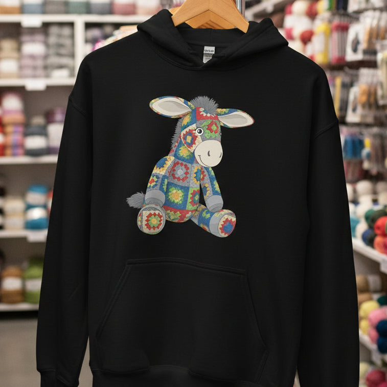 Crochet Donkey Hoodie Black / S