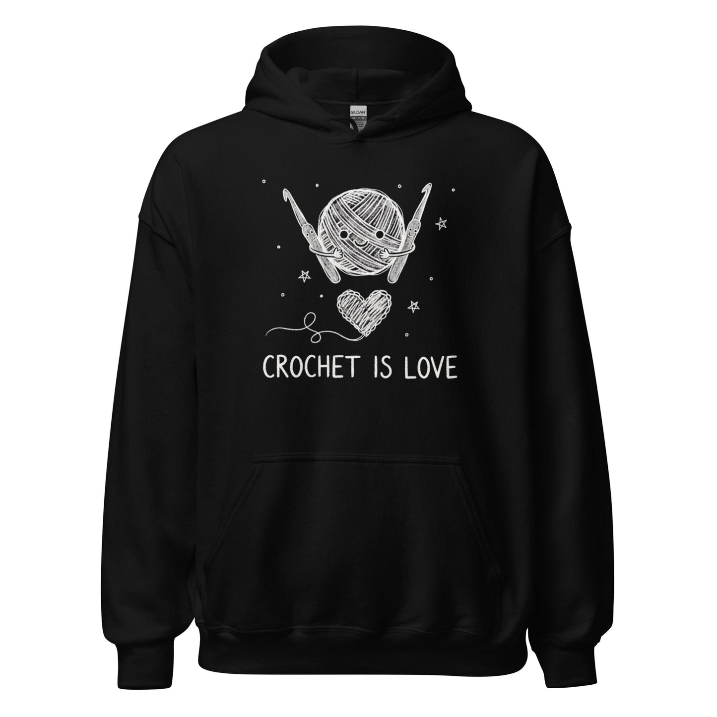 Crochet Is Love Hoodie Black / S