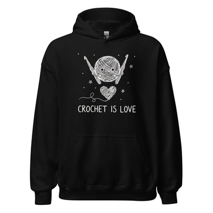 Crochet Is Love Hoodie Black / S