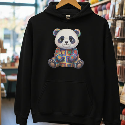Crochet Panda Hoodie Black / S