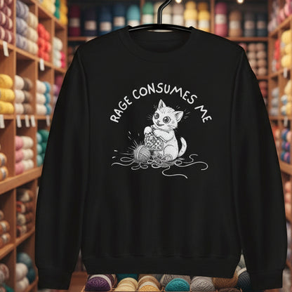 Crochet Rage Consumes Me Sweatshirt Black / S