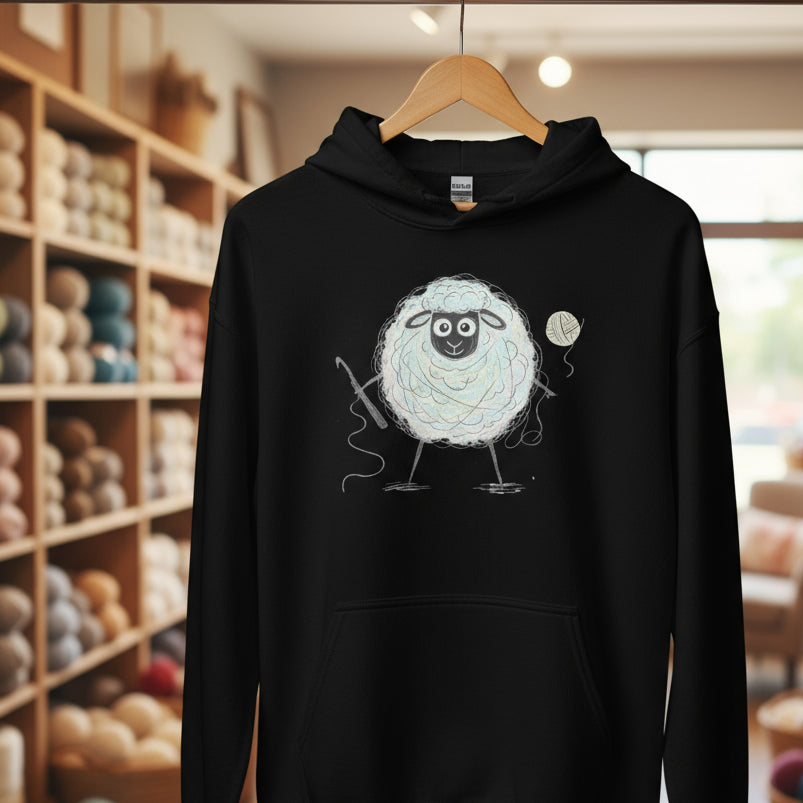 Crochet Sheepet Hoodie Black / S