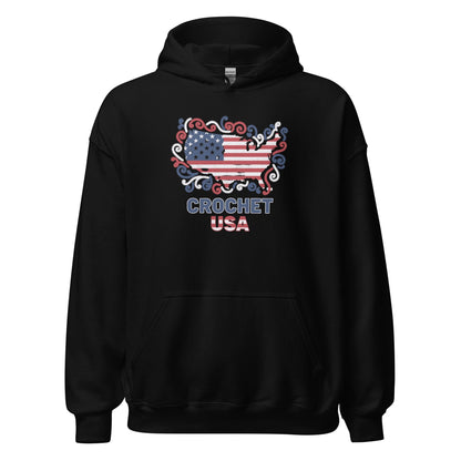 Crochet USA Hoodie Black / S