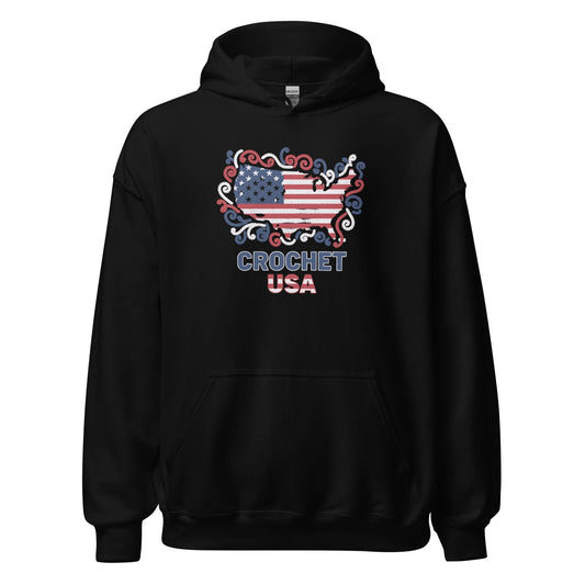 Crochet USA Hoodie Black / S