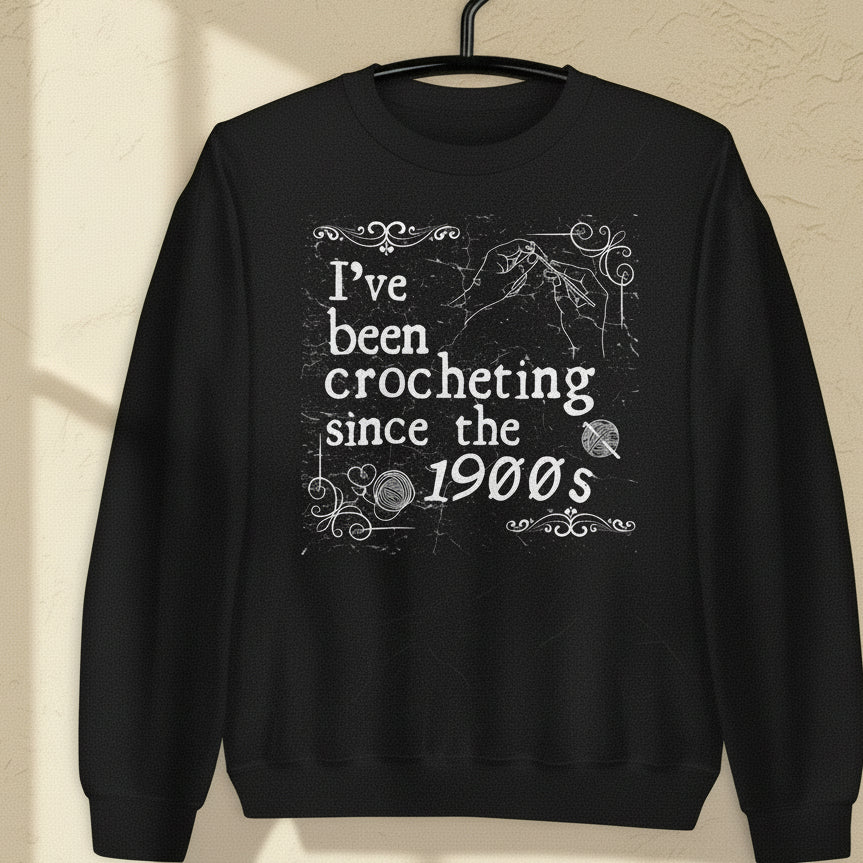 Crocheting Since the 1900s Sweatshirt Black / S