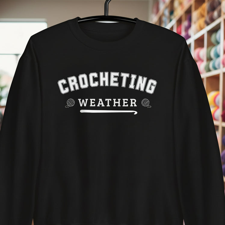 Crocheting Weather Sweatshirt Black / S