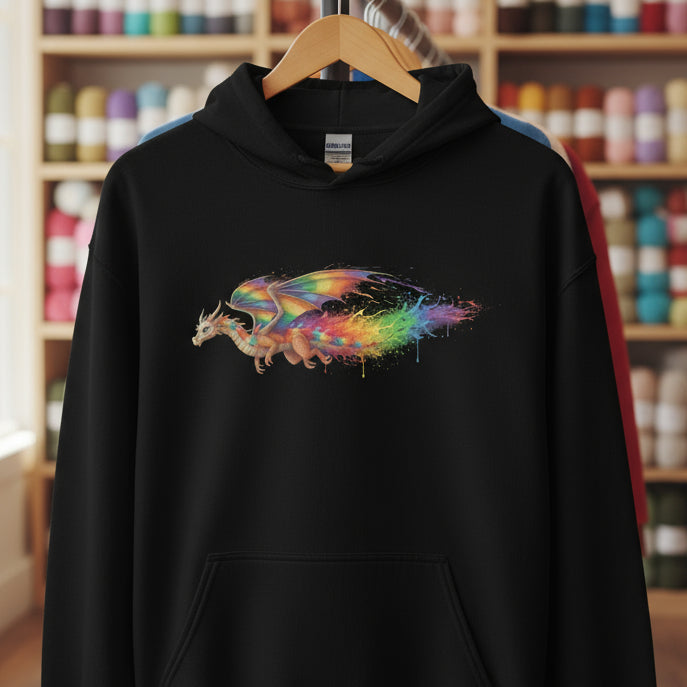 Dragon Flight Dye Splash Hoodie Black / S