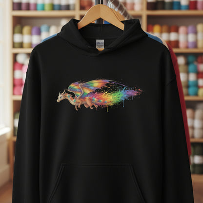 Dragon Flight Dye Splash Hoodie Black / S