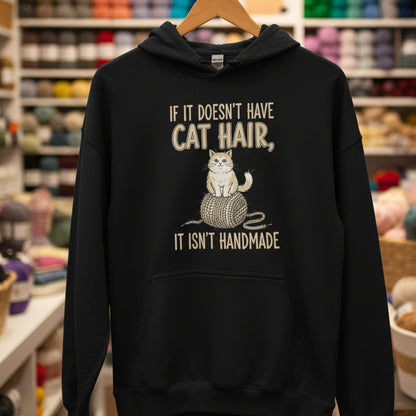 Handmade = Cat Hair Hoodie Black / S