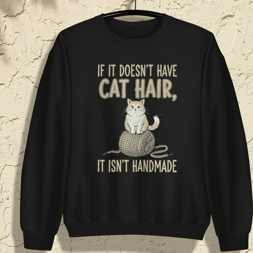 Handmade = Cat Hair Sweatshirt Black / S