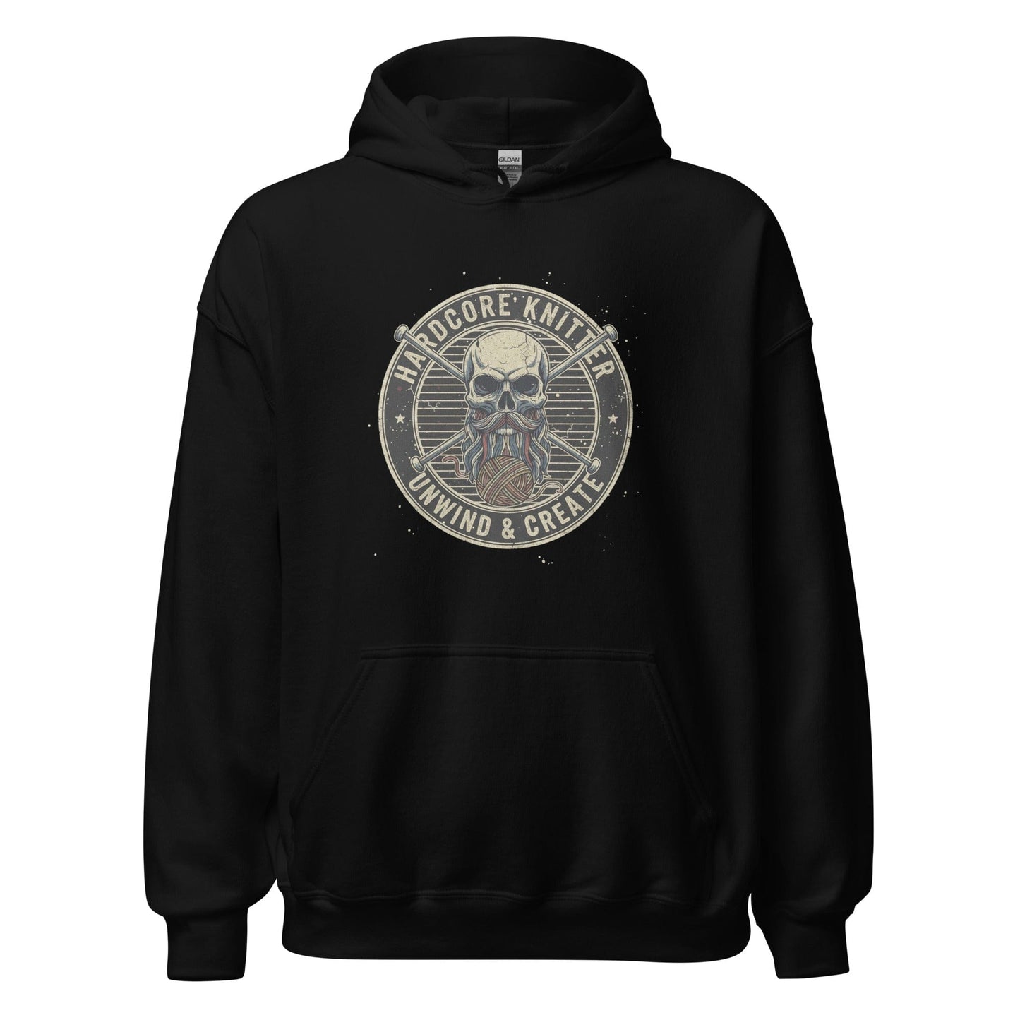 Hardcore Knitter Hoodie Black / S