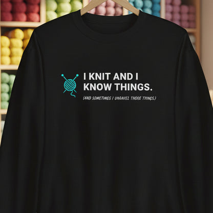 I Knit & Know Things Sweatshirt Black / S