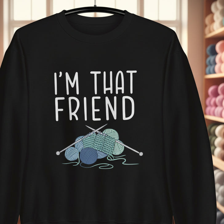 I'm That Knitting Friend Sweatshirt Black / S