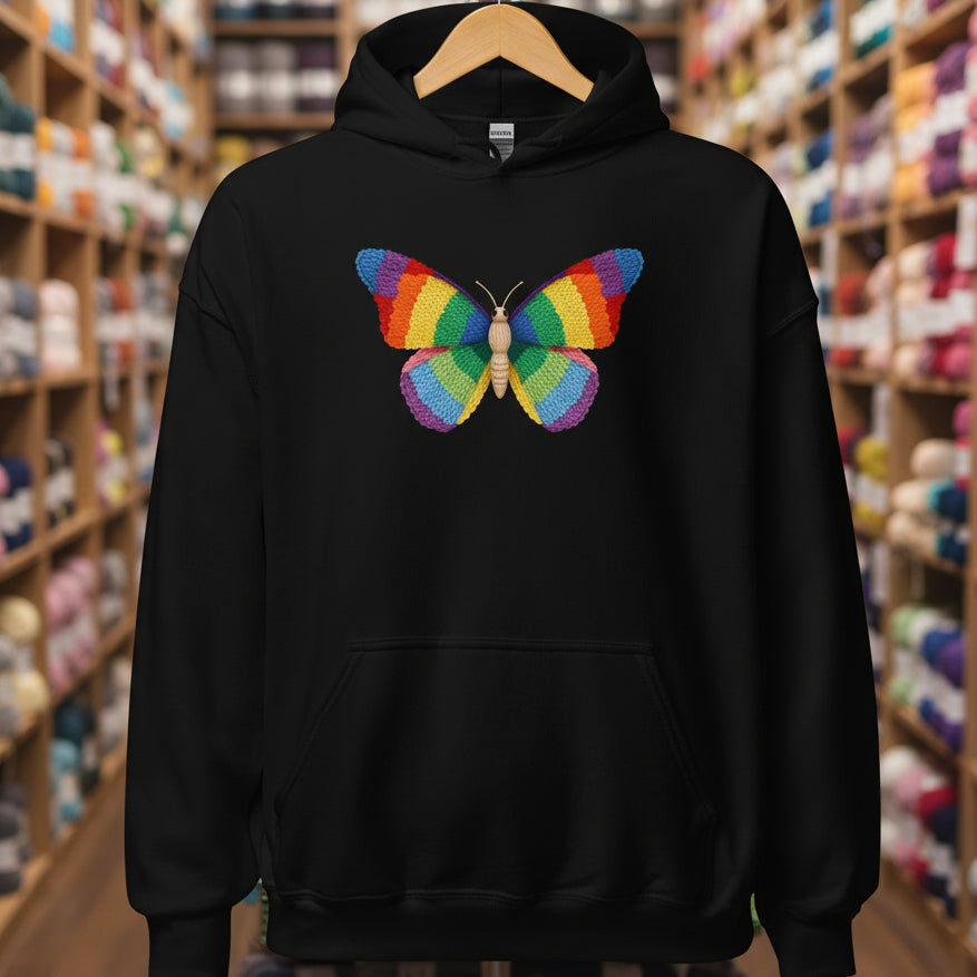 Knitted Butterfly Hoodie Black / S