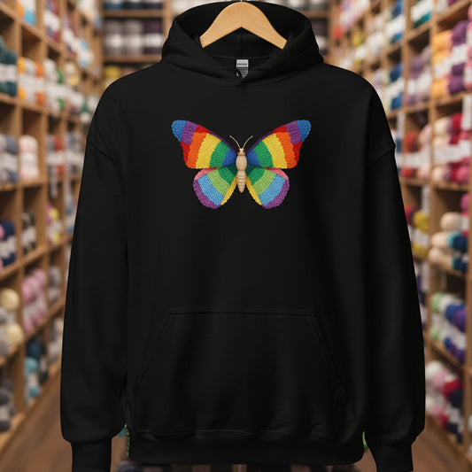 Knitted Butterfly Hoodie Black / S