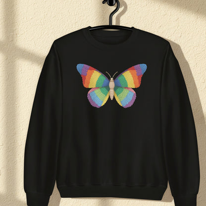 Knitted Butterfly Sweatshirt Black / S