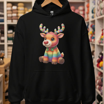 Knitted Rendeer Hoodie Black / S