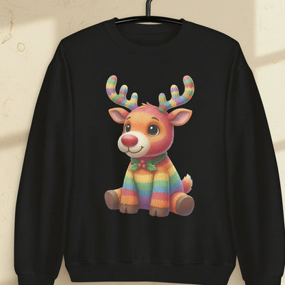 Knitted Rendeer Sweatshirt Black / S