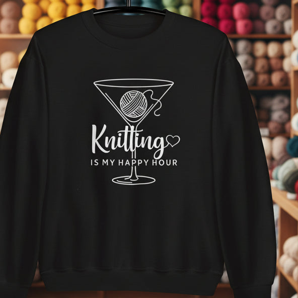 Knitting Happy Hour Sweatshirt Black / S