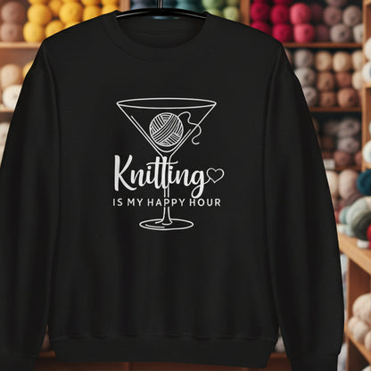Knitting Happy Hour Sweatshirt Black / S