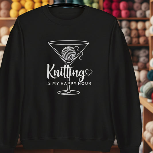 Knitting Happy Hour Sweatshirt Black / S