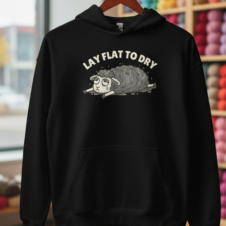 Lay Flat to Dry Sheep Hoodie Black / S