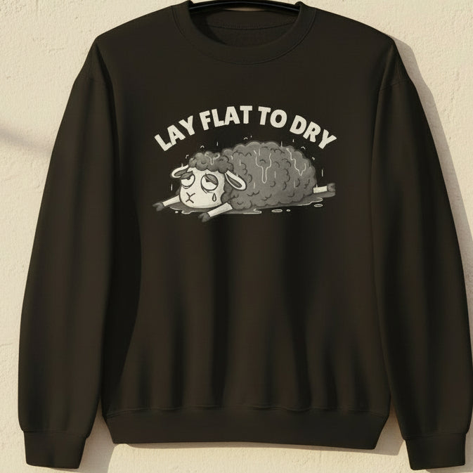 Lay Flat to Dry Sheep Sweatshirt Black / S