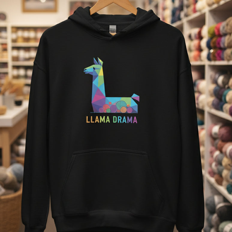 Llama Drama Hoodie Black / S