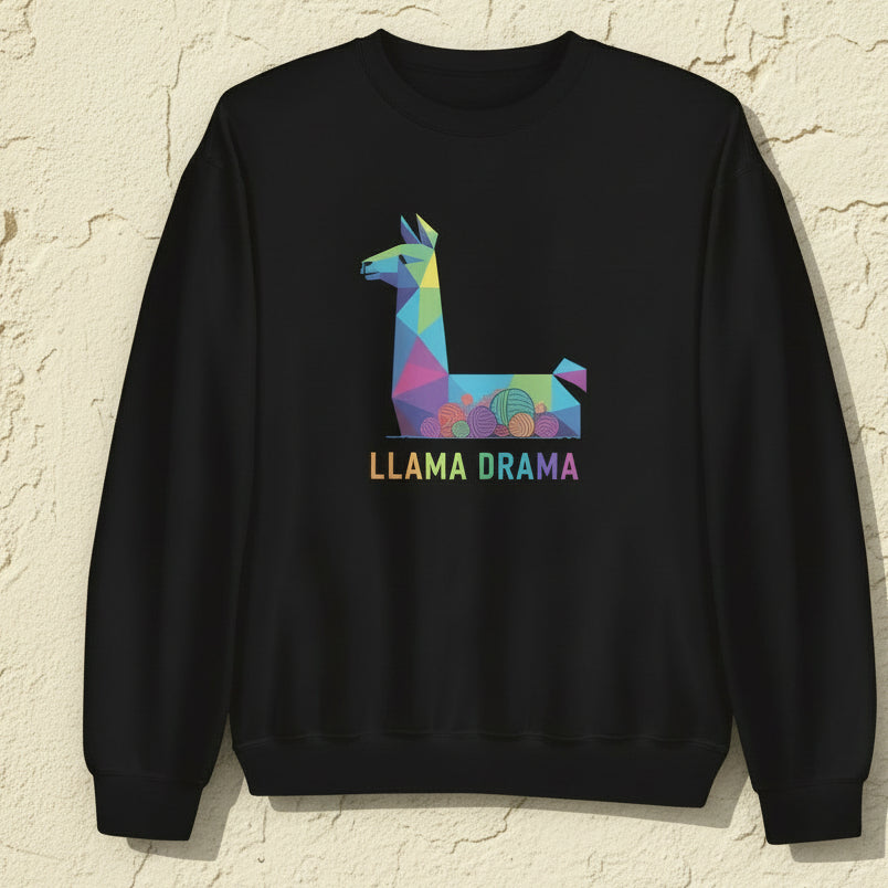 Llama Drama Sweatshirt Black / S