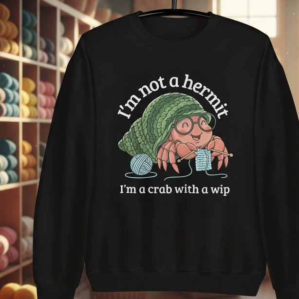 Not A Hermit Sweatshirt Black / S