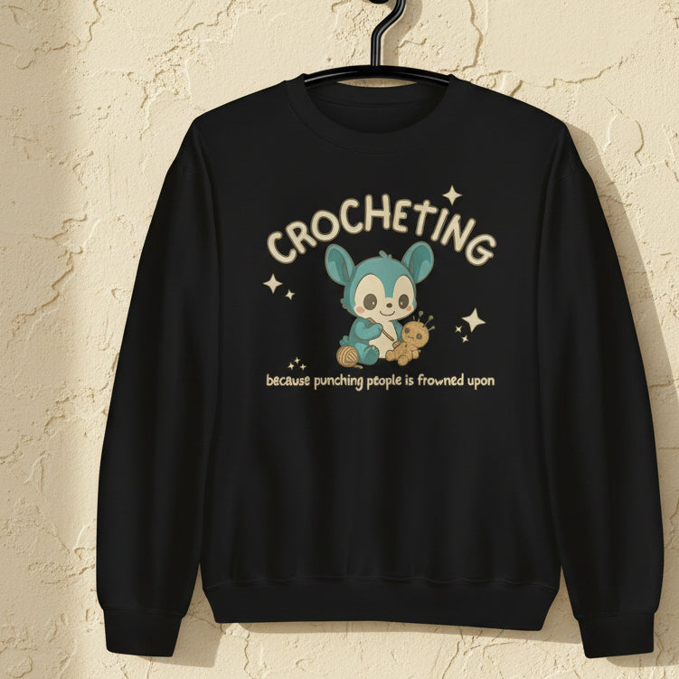 Punching People Is Frowned Upon Sweatshirt Black / S