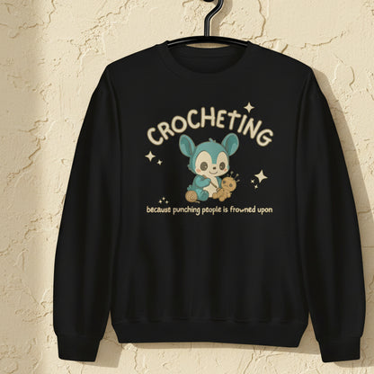 Punching People Is Frowned Upon Sweatshirt Black / S