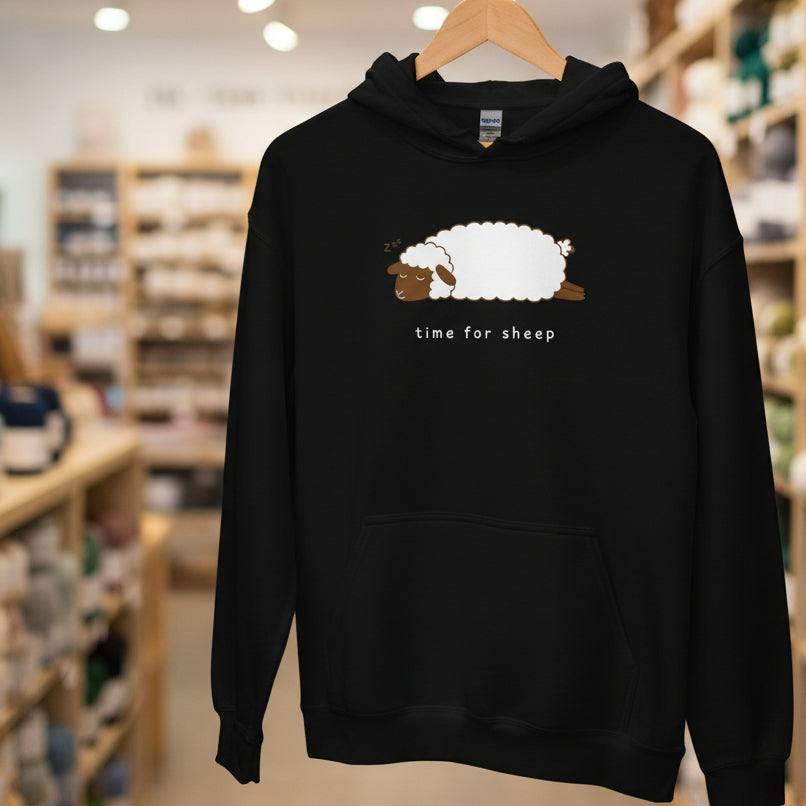 Time for Sheep Hoodie Black / S