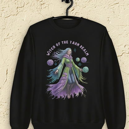 Witch of the Yarn Realm Sweatshirt Black / S