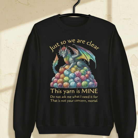 Yarn Dragon With Slogan Sweatshirt Black / S