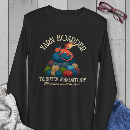 Yarn Hoarder Long Sleeve Tee Black / XS