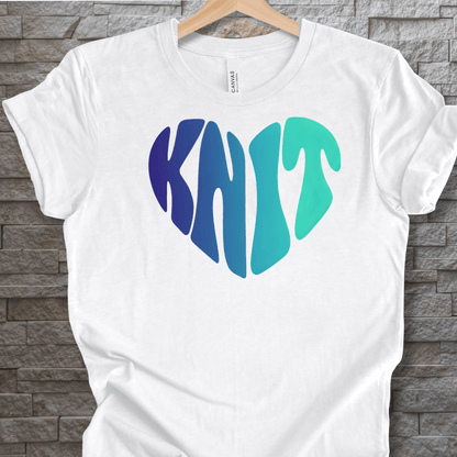 Blue Knit Heart T-Shirt