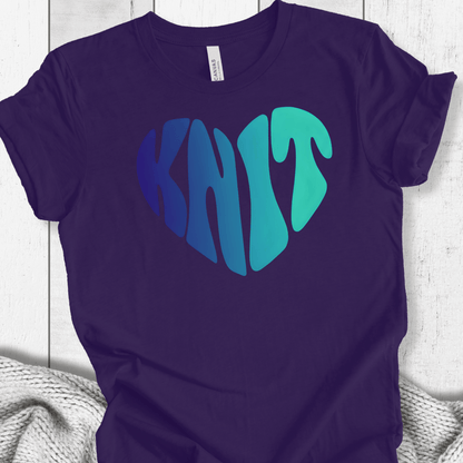 Blue Knit Heart T-Shirt