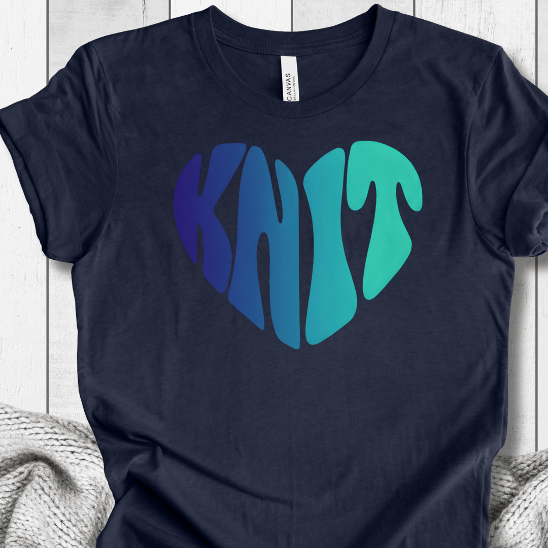 Blue Knit Heart T-Shirt