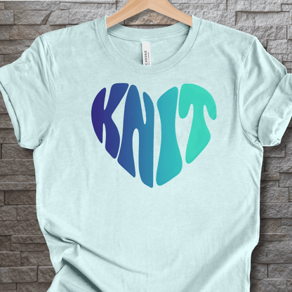 Blue Knit Heart T-Shirt