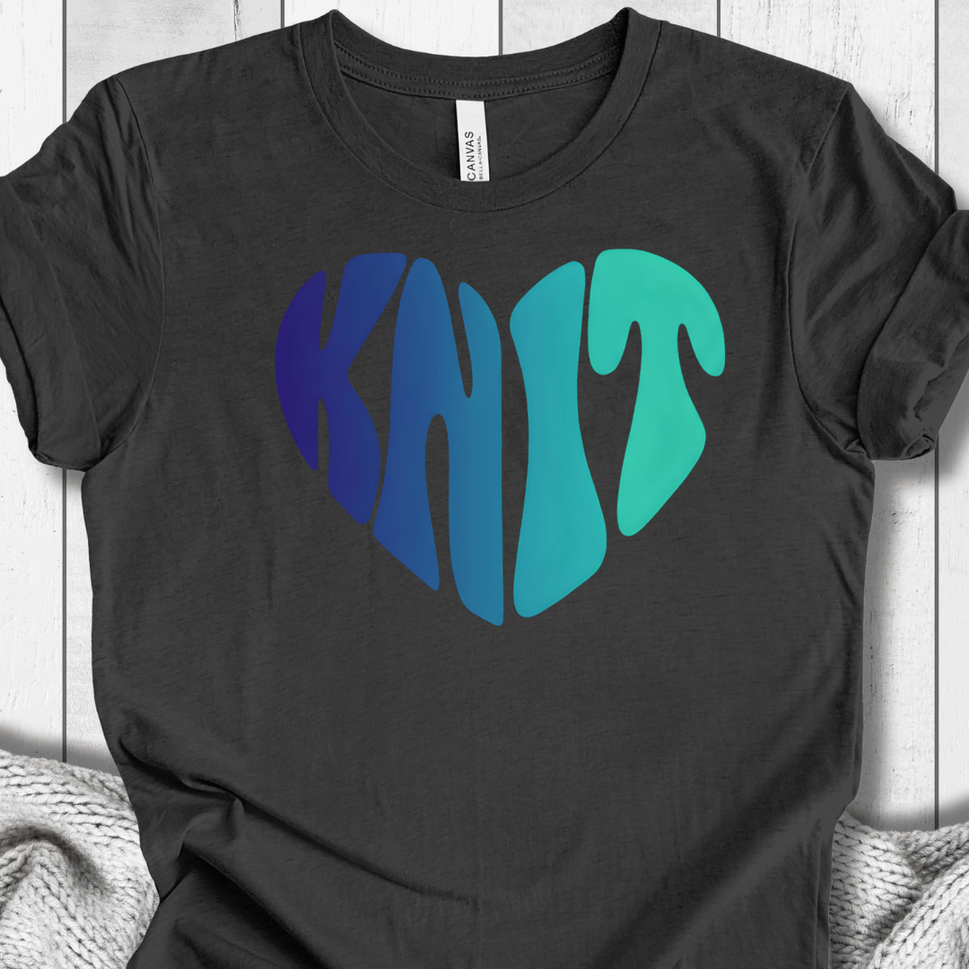 Blue Knit Heart T-Shirt